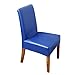 Wangle PU-Leder-Stuhlbezüge, wasserdicht, dehnbar, mit elastischem Band, Stuhlhussen für Hotel, Hochzeit, Party, Bankett, 6 Stück, blau