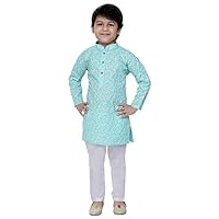 Tathastu Boys Cotton Kurta Set -KS1331B-8-Sky Blue