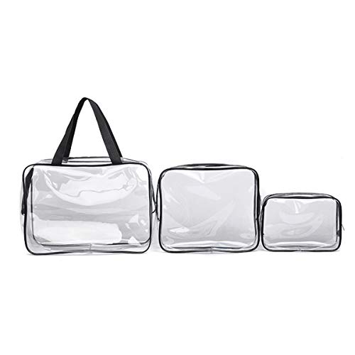 Preisvergleich Produktbild 3pcs Transparent Kosmetiktasche Multi-Größ, Kulturbeutel Make-up Taschen Koffer Plastiktasche Klar PVC Reisetasche Klar Makeup Tasche Wasserdicht Reisetasche Kosmetischer Organisator