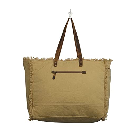 Myra Bag Survivor Weekender Bag Upcycled Canvas, Rug & Leather S-26444