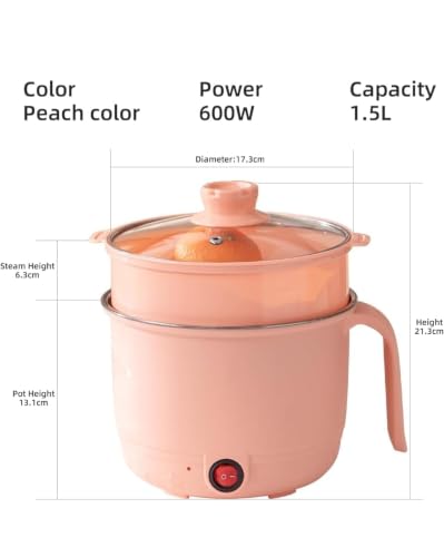 ELVIA Electric Cooking Pot and Steamer 1.5L Multi Cooker with - Image 3