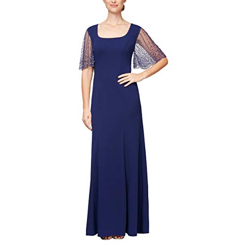 Image of Alex Evenings Women's Long Dress with Knot Front Detail