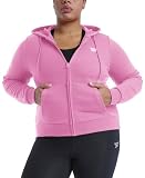 Reebok Identity Small Logo French Terry Full-Zip in Sudadera, Rosa jazmín, 1X para Mujer