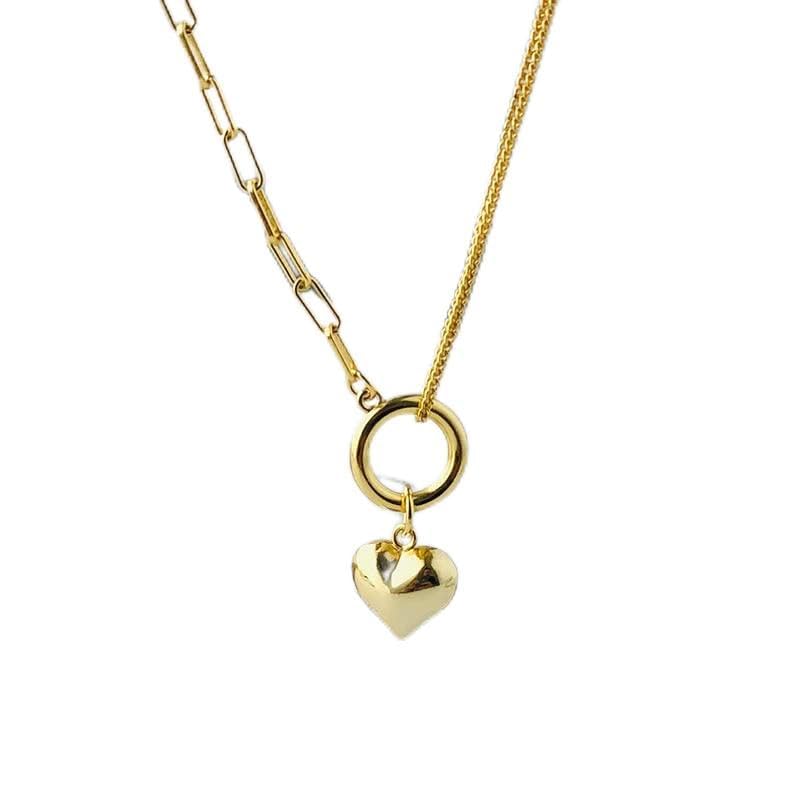 Pendentif Coeur chaîne de clavicule courte MOCHAMIK pour habiller un cou nu