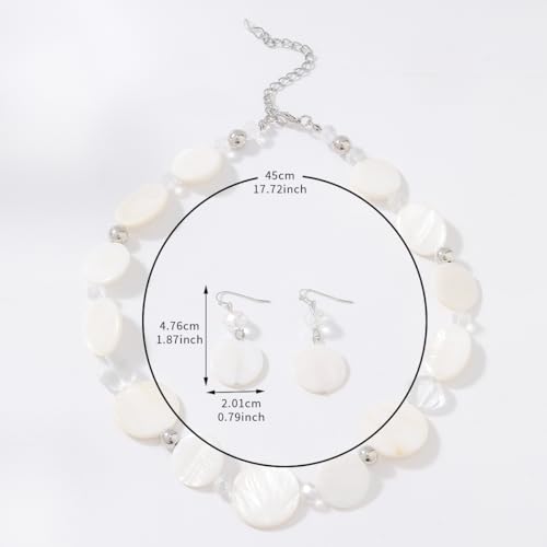 Jules D.Chunky Beads Necklace Colorful Shell Necklace Fashion Statement Necklace Set for Women Gifts3