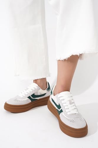 Image of Project Cloud Platform Sneakers for Women Footwear - Memory Foam Insole Womens Shoes, Lightweight and Non-Slip Sole Lace Up Fashion Sneakers for Women 2026 (Volley)