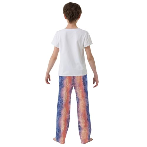 Boys' Pants Colorful Snakeskin Texture Long Bottoms Jogger Pants Elastic Waist Trousers with Pockets S-XL3