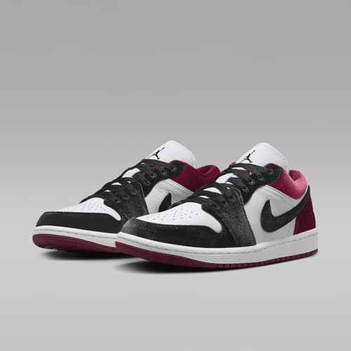 Nike Damen Air Jordan 1 Low SE Sneaker, Schwarz/Schwarz-Wei&szlig;-Team-Rot, 38 EU