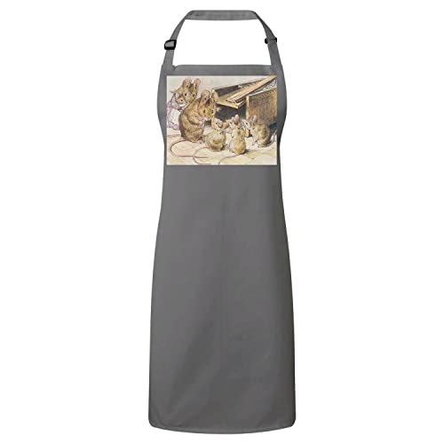 Tablier cuisine premium gris souris illustration enfant Beatrix Potter pour la maison