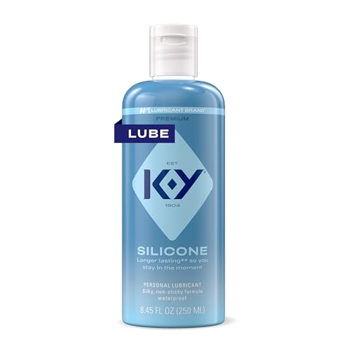 K-Y Silicone Lube, Premium Personal Lubricant, Silicone-Based Formula, Safe to Use with Condoms, for Men, Women and Couples, 8.45 Fl Oz