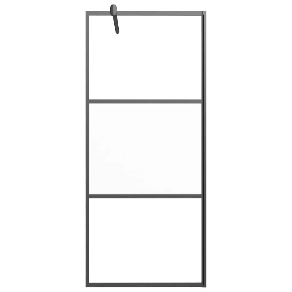 Parete doccia per doccia a pavimento, 80 x 195 cm, ESG semi opaco, telaio in alluminio regolabile, paraspruzzi, parete laterale, vasca da bagno, accessori sanitari, montaggio e pulizia