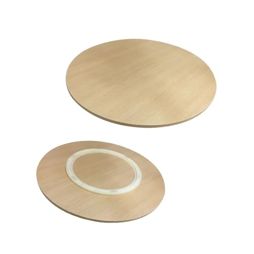 Plato Giratorio De Madera Lazy Susan 60cm 80cm Bandeja Redonda Giratoria De 360°, 50 70cm Bandeja De Servicio para Mesa De Comedor(Wood,27/70cm)