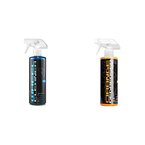 Chemical Guys CLD_203_16 Signature Series Wheel Cleaner,Blue , 16 oz with Signature Series Orange Degreaser, 16 oz with CLD_202_16 Signature Series Glass Cleaner,16 fl.oz