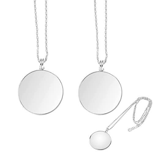 Yuemuop 2 Pièces Monocle avec Chaîne, 5X Monocle en Argent, Lentille Monocle Loupe, Collier de Lentille Optique pour Livres Journaux Travail ou Voyage Cover