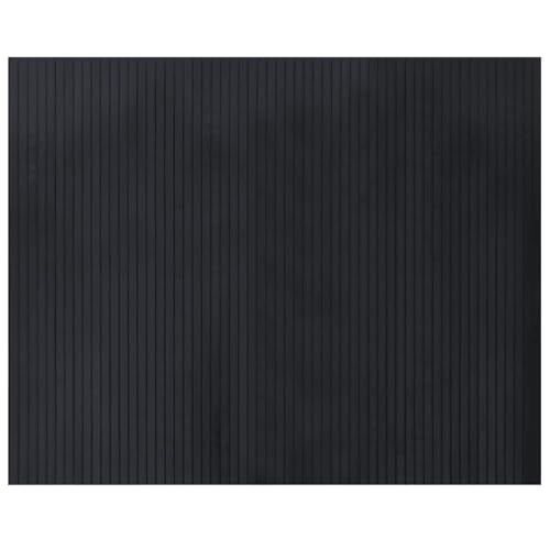 Alfombra de bambú antideslizante de 80 x 100 cm, color negro, para interiores y exteriores, para sala de estar, camping, ecológica, fácil de limpiar, decoración Slish