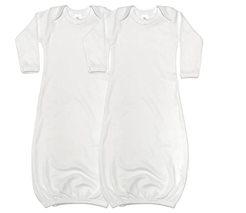 Image of Laughing Giraffe Baby Long Sleeve Sleeper Gowns (Set of 2 -LG3800) White 0-3 months