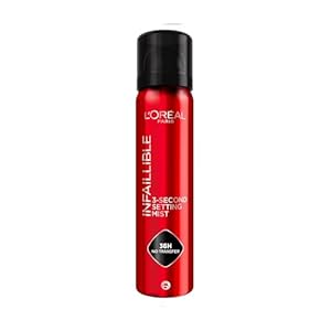 L’Oréal Paris Setting Spray, Infallible 3-Second Makeup Setting Spray Mist for Face, Up To 36 Hour Makeup Wear, Fixing Spray, Waterproof and Sweatproof, Transfer-proof and Non-sticky 75ml