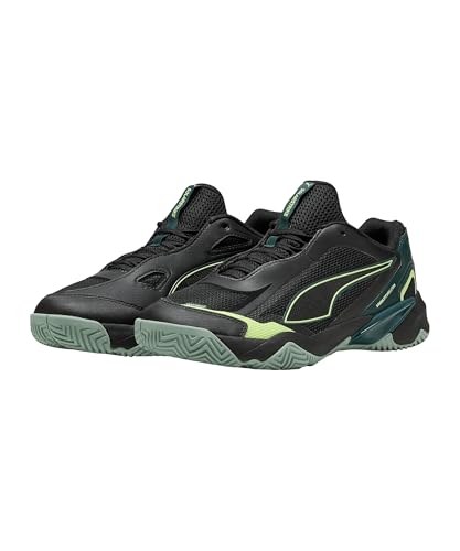 PUMA Solarstrike 4 Chaussures d'intérieur Unisexes Noir/Vert Terrain-Fizzy Light-Light Moss, 37 EU, Puma Black Green Terrain Fizzy Light Moss, 37 EU