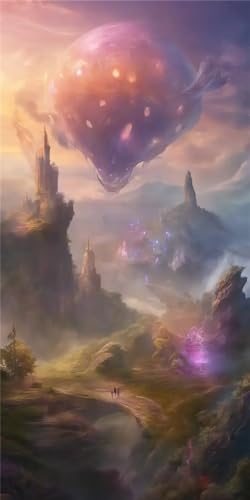 Peinture diamant adulte grand format 80x160cm au motif de paysage abstrait unique
