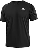 Pudolla Men's Rashguard Swim Shirts Short Sleeve UPF 50+ Sun Protection SPF Quick Dry Water Shirt(Black 4XL)