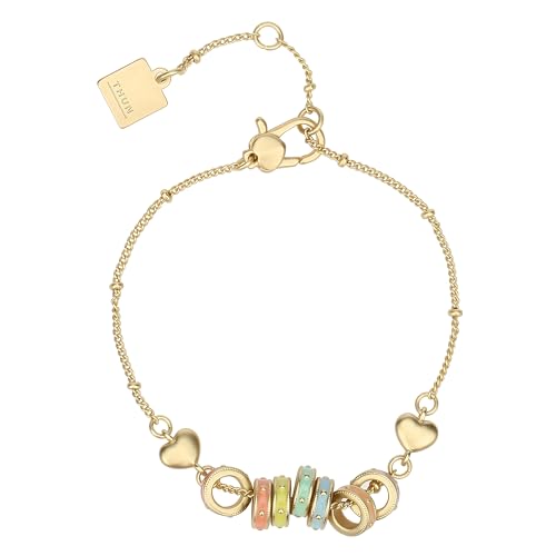 THUN - Bracciale con anellini smaltati - metallo, vetro, resina - Collezione Dedicato a te - 16 + 3 cm