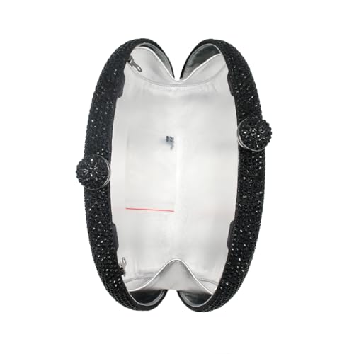 Image of UMREN Women Sparkly Rhinestone Evening Bag Crystal Clutch Purses Glitter Shell Shaped Handbag Wedding Prom Shoulder Bag