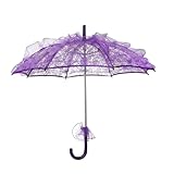 Csnbfiop ウェディングパラソル ウェディングブライダル傘 装飾傘 ウェディング写真撮影小道具 ウェディング用マルチカラーのレース傘, パープル