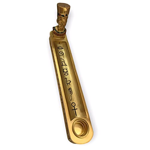 Incensário Porta Incenso Longo Vareta 20cm Resina Modelos Pret Dou (Faraó Fem)
