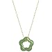 Psdndeww Hollow Carved Flower Shaped Pendant Necklace Natural Hetian Jade Simple Dainty Choker Exquisite Jewelry Natural Gemstones
