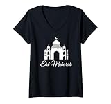 Photo Gallery donna moschea di celebrazione musulmana eid al fitr e eid el adha/masjid maglietta con collo a v Photo Gallery donna moschea di celebrazione musulmana eid al fitr e eid el adha/masjid maglietta con collo a v