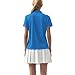 QBK Women's Golf Tennis Polo Shirt Short Sleeve V Neck Collared Athletic Workout Tops Dry Fit UPF 50+ (Light Blue, XL)