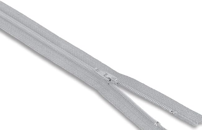 28 Inch Nylon Coil Non-Separating Zipper – Closed-End Zipper for Pants, Skirts, Dresses, Bags (Light Grey) image 4