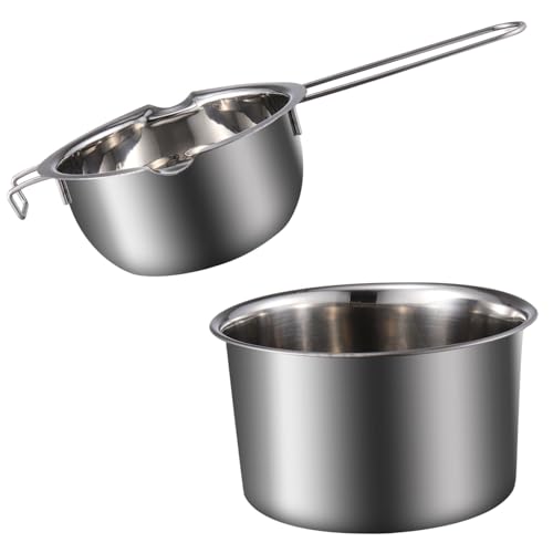 NAMOARLY Ergonomic Handle Double Boiler Pot Heat Melt Chocolate Butter Wax Ease