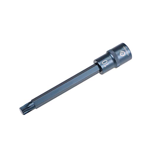 Image of sourcing map 1/2" Drive x M10 (10mm) Triple Square Spline Bit Socket, S2 Steel Bits, CR-V Sockets 5.5" Length (for Hand Use Only)