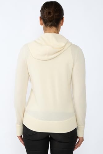 Image of JENNIE LIU Women's 100% Pure Cashmere Long Sleeve Zip Hoodie Cardigan Sweater