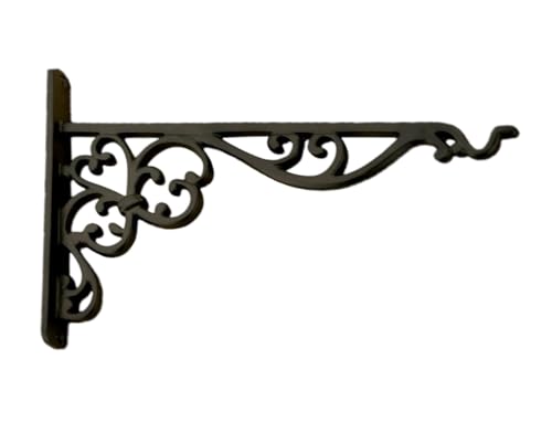Image of Metal Wall Hook Hanging Plant Bracket Decorative Straight Plant Hanger for Pots, Bird Feeders, Planters, Lanterns, Macrame, Wind Chimes Indoor Outdoor (Black, Pack of 1)