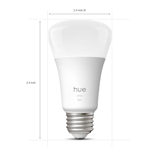 Philips Hue Smart LED A19 Bulb 4-Pack, Warm White Light 2700K, E26 Base, 9W, 810 Lumens, Dimmable LED Bulbs, Works with Alexa, Google Assistant, and Apple Home - image 2
