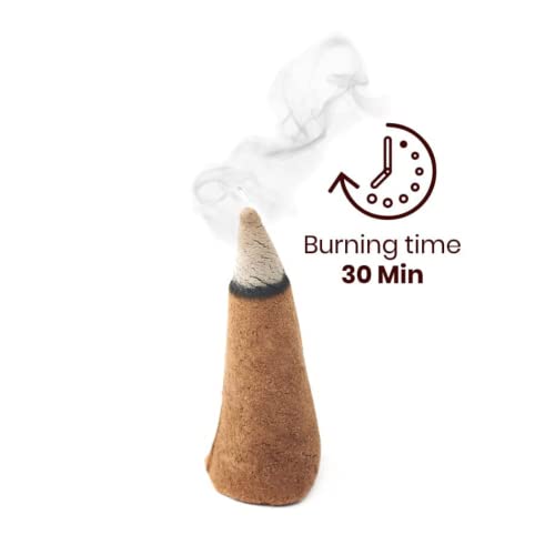 Image of Natural Incense Fragrance Lavender and Patchouli Dhoop Cones with Holder (80 pcs) | Havan for Pooja, Home & Festivals I Natural Guggal /Loban Original |Pack of 2 (40 Cones /Pack)