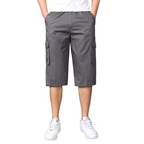Mens Cargo Shorts,Alalaso Men's Loose Fit Twill Cargo Short Fit Drawstring Shorts with Elastic Waist Outdoor Shorts