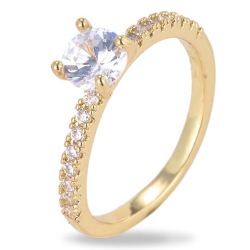 MenYiYDS Bague en Argent 925 pour Femme avec Diamant Simulé - Solitaire, Zircon Ovale, Anneau de Mariage Éternel, Couleur Or