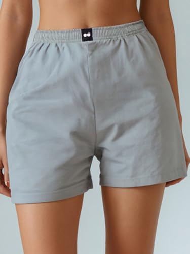 Image of Bewakoof Women's Poplin Solid Regular Fit Boxer Shorts