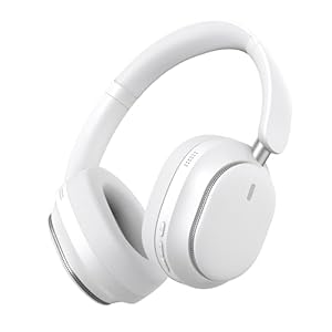 Hybrid Active Noise Cancelling Headphones, Over Ear Bluetooth 6.0 Wireless Headphones, 50H Playtime, Deep Bass, HiFi Stereo Sound（White）
