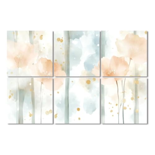 Paneles Acústicos Artísticos 6 Pack Absorbentes de Sonido Árboles Abstractos Oro 72x48 Pulgadas miniatura 1
