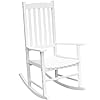 Flamaker Outdoor Rocking Chair Oversized Wooden Patio Chairs with Widened Armrest High Back Porch Rocker for Lawn Garden Backyard Fire Pit White