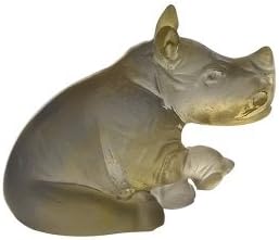 Daum Crystal Mini Rhinoceros Grey/Amber