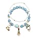 Bracelet de Noël Arbre de Noël Santa Chaussettes Santa Chaussettes Poudre Perlé Chaîne de Poignet pour Femmes Girls Blue Bijoux Cadeau