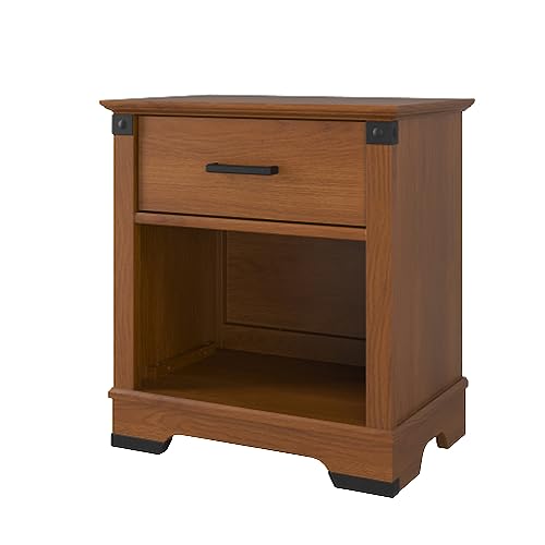 Child Craft Redmond 1 Drawer Nightstand for Nursery or Bedroom, Large Storage Drawer, Made of Sturdy Pinewood, Non-Toxic, Baby Safe Finish (Coach Cherry)