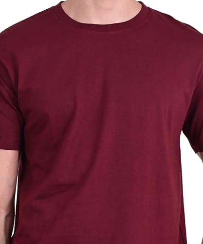 Image of Unisex Round Neck Plain T-Shirt | Combed Bio-Washed Ring Spun Cotton for Men & Women, Short Sleeves