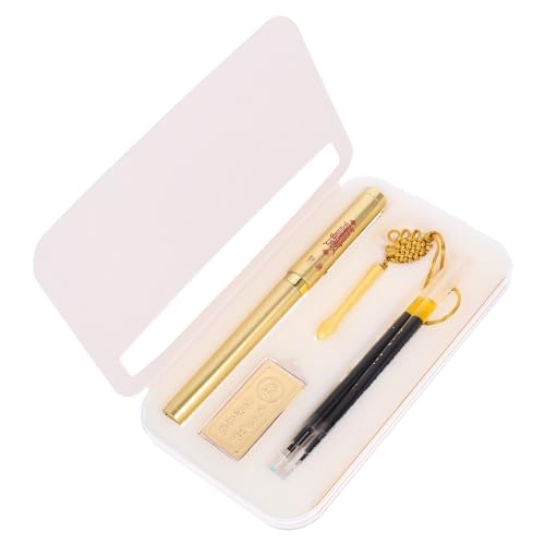 EXCEART Golden Dragon Pen Feng Shui Pen 2024 Chinese New Year Decoration Year of The Dragon Gel Pen Signing Pen Business Pen Writing Pen Gift Pen for Lucky Wealth 18.20X9.50X1.20CM