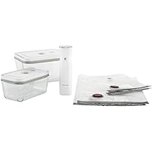 ZWILLING Fresh & Save 7-pc Vacuum Sealer Machine Starter Set, Sous Vide Bags, Meal prep, Airtight Food Storage Containers, Glass